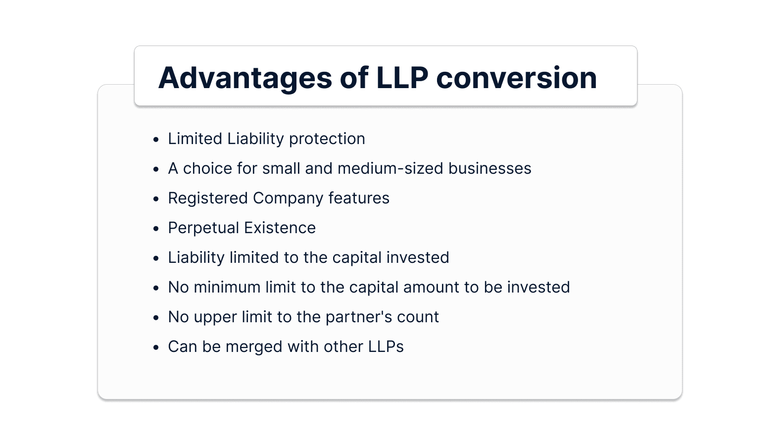 Advantages of converting to an LLP